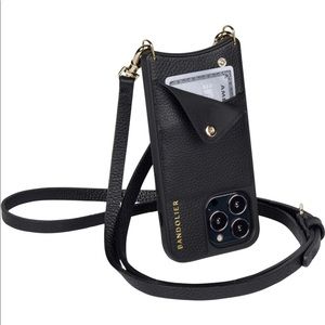 Bandolier emma iPhone X Leather Crossbody Black/Gold